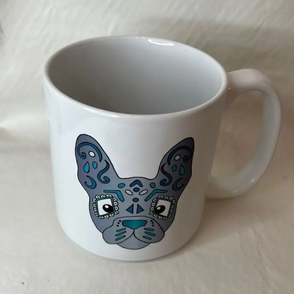 French Bull Dog Ceramic Gray Blue Coffee Tea Cocoa 20 Ounces Breed Lover
